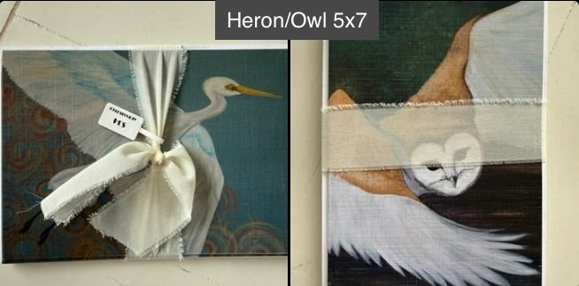 Heron & Owl 5x7 Greeting Card Bundle (Set of 5)