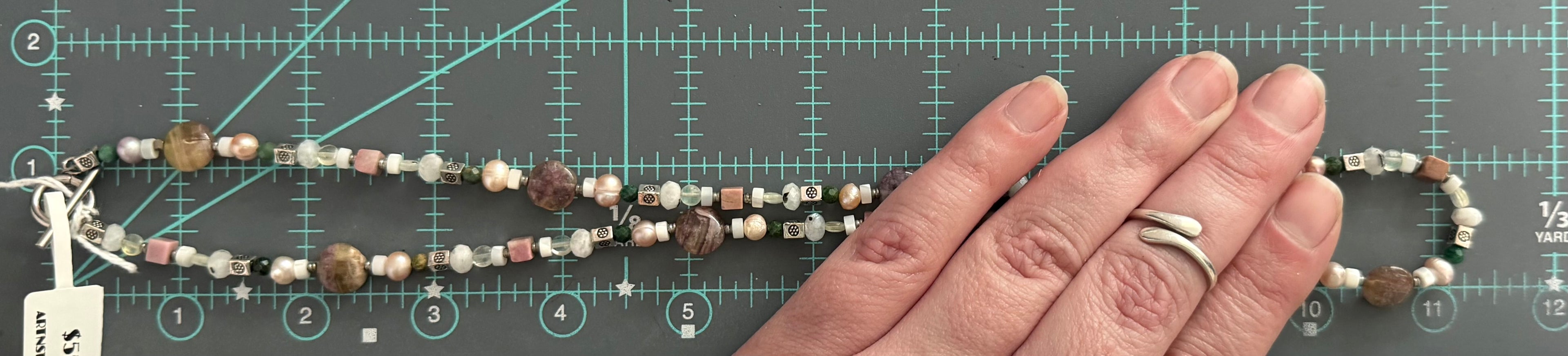Emerald & Rainbow Moonstone Botanical Gemstone Necklace