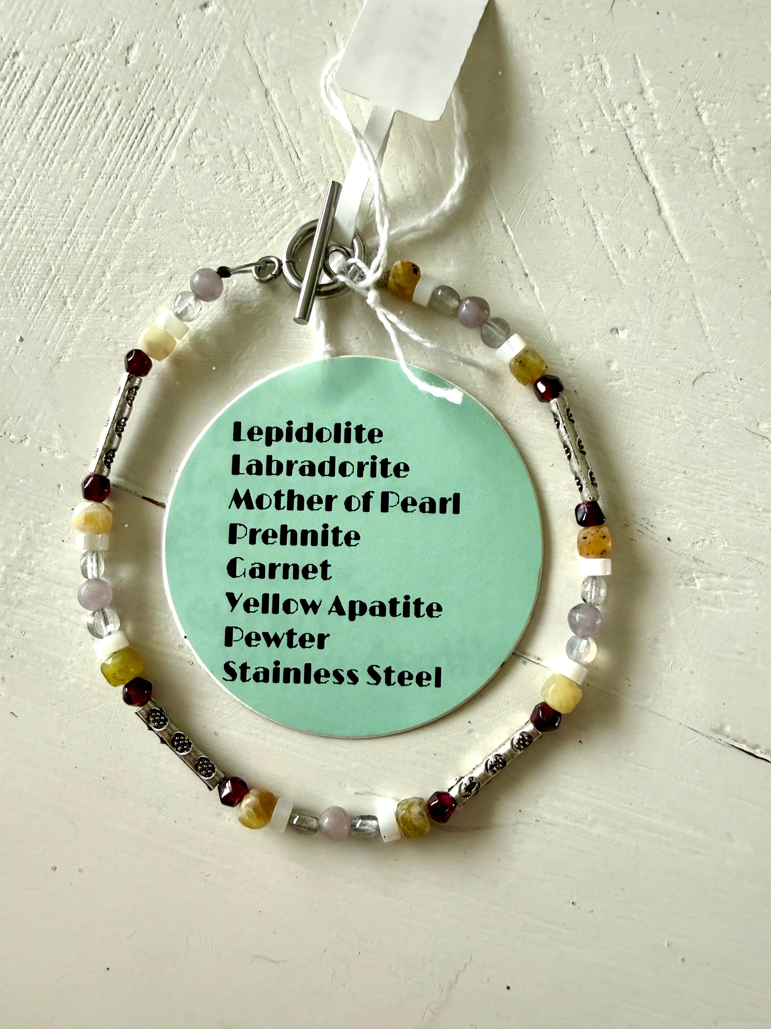 Lepidolite & Labradorite Gemstone Bracelet
