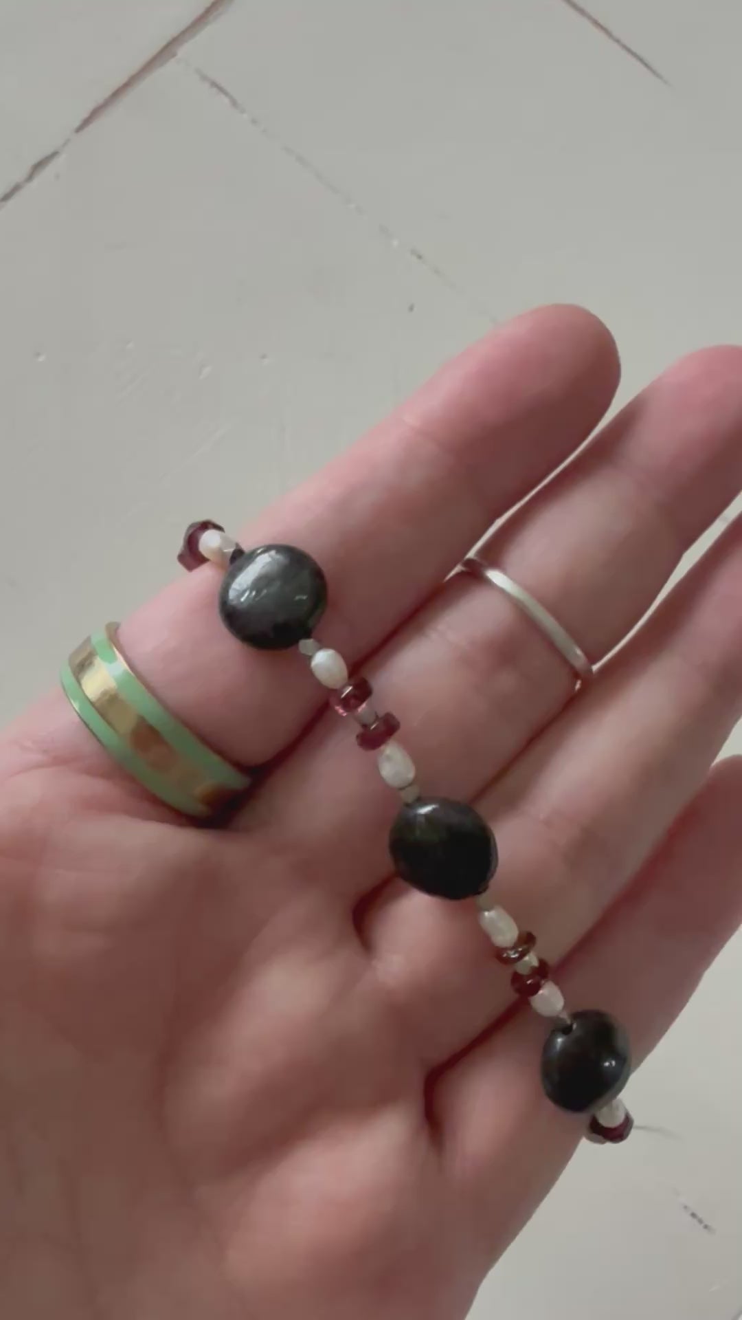 Astrophyllite & Garnet Gemstone Bracelet