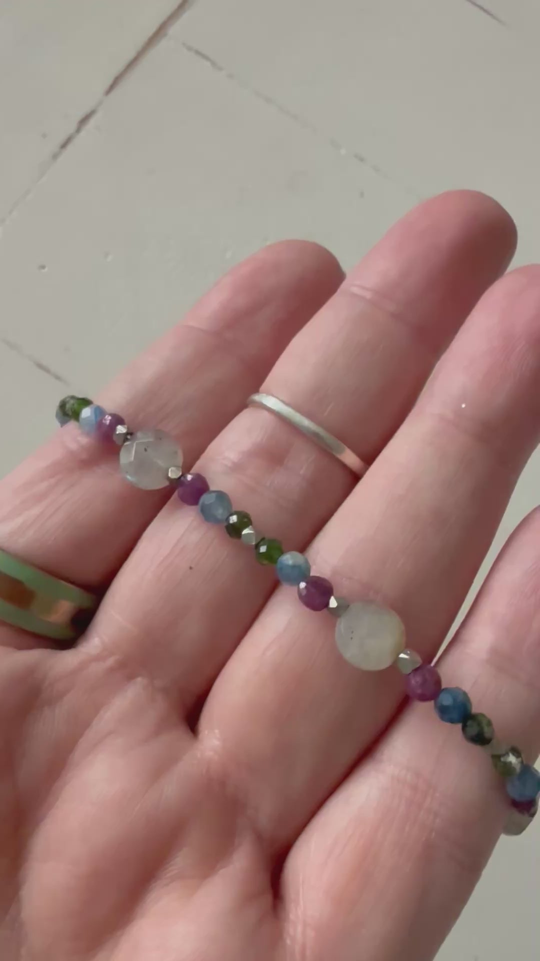 Blue Kyanite & Ruby Gemstone Bracelet